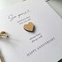 Anniversary Card With Wooden Heart And Twine, thumbnail 4 of 4