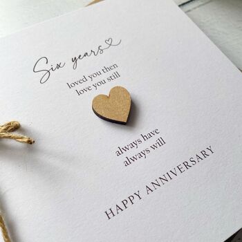 Anniversary Card With Wooden Heart And Twine, 4 of 4