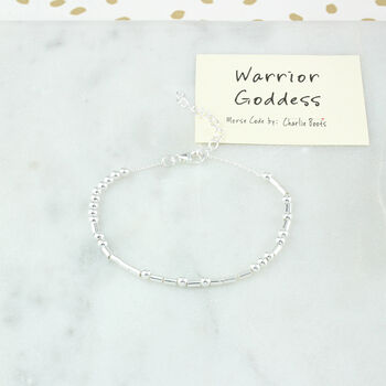 Warrior Goddess Sterling Silver Morse Code Bracelet, 2 of 7