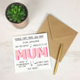 Personalised 'Things That Make You Mum' Card, thumbnail 2 of 4