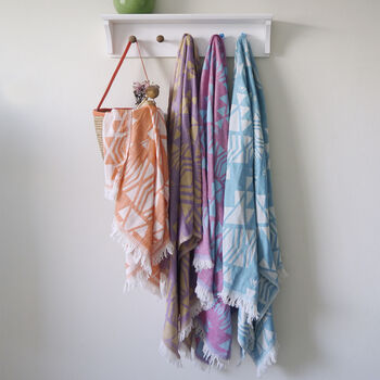 Cotton Beach Towel, Anniversary Gift For Couple, 6 of 11