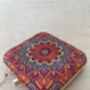 Devi Bright Orange Square Digitally Printed Clutch Bag, thumbnail 8 of 9