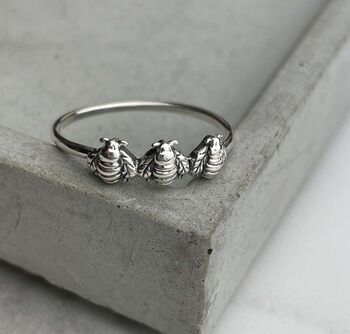 Sterling Silver Bees Ring, 9 of 9
