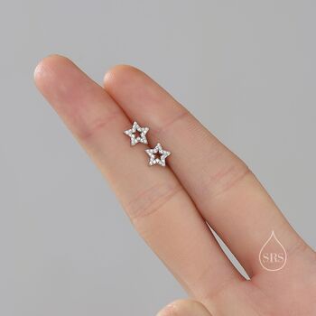 Cz Star Stud Earrings, 4 of 10