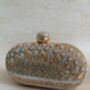 Gold Embroidered Oval Clutch Bag, thumbnail 5 of 9