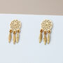 Gold Or Silver Dreamcatcher Dangle Stud Earrings, thumbnail 2 of 6