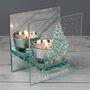 Personalised A Winter's Night Mirrored Glass Tea Light Candle Holder, thumbnail 2 of 6