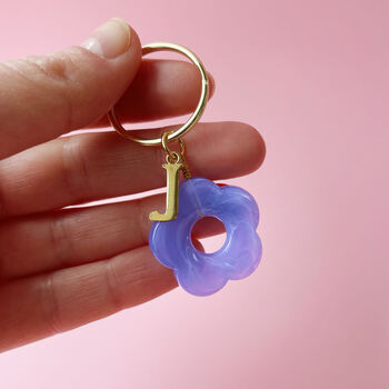 Initial Flower Keyring Thank You Gift, 5 of 9