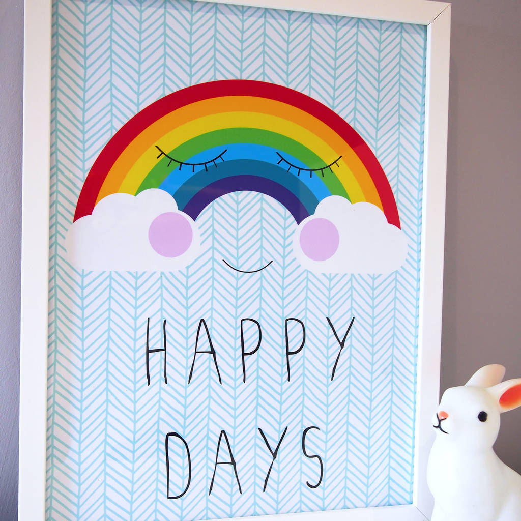 Rainbow Nursery Print By Happy Paper | notonthehighstreet.com