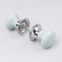 G Decor Crackle Glaze Handcrafted Soft Grey Ceramic Mortice Door Handles Set – Internal Turning Knobs With Chrome Base For Bedroom And Interior Doors, thumbnail 3 of 5