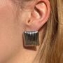Teri Square Stud Vintage Style Textured Earrings, thumbnail 1 of 7
