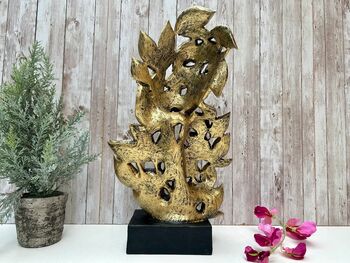 Abstract Couple Sculpture With Gold Leaf Detail Gift Ornament, 7 of 9
