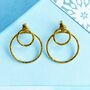 Two Way Gold Plated Silver Circle Earring Jackets, thumbnail 2 of 6