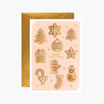 Christmas Gingerbread Ornaments Greeting Card, 2 of 2