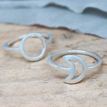 Geometric Rings. Sterling Silver Shape Rings, 3 of 12