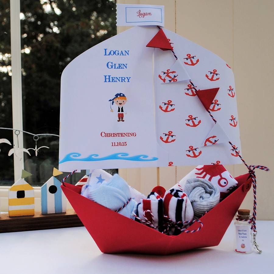 Christening Baptism Naming Day Paper Boat Keepsake Card By The Little