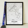 Personalised Route Map Art For Any Run, thumbnail 1 of 6