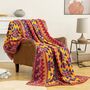 Double Sided Bohemian Throw Blanket Knitted Throw, thumbnail 1 of 6