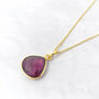 Pink Tourmaline October Birthstone Gold Plated Necklace, thumbnail 1 of 6