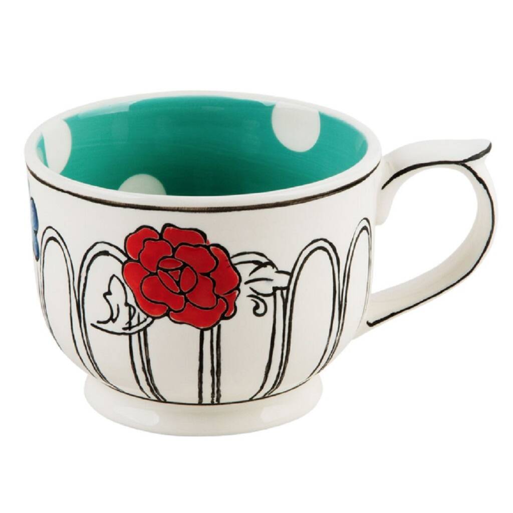 Molly Hatch Green Spot Flower Mug By Bell & Blue