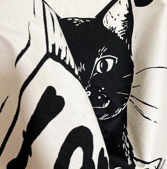 Black Cat In A Box Cotton Tea Towel, 5 of 8