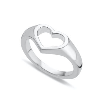Open Heart Ring, Sterling Silver Or Gold Plated, 6 of 8