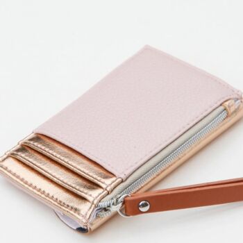 Personalised Rose Gold Vegan Leather Card Purse, 4 of 5