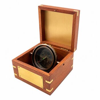 Personalised Royal Gimbal Compass With Brass Plaque, 9 of 9