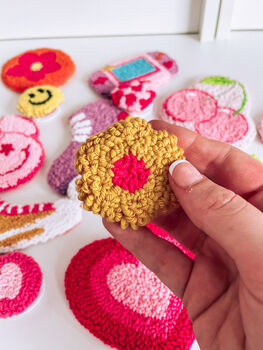 Flower Handmade Punch Needle Phone Grip, 2 of 2