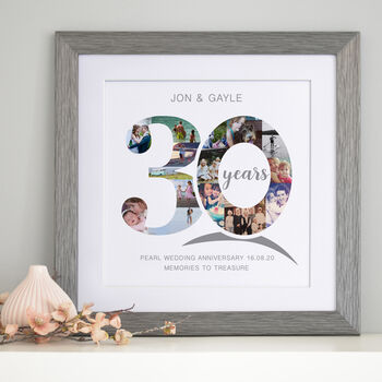 Personalised Pearl Wedding Anniversary Collage, 7 of 11