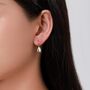 Enamel Painted Snowdrop Flower Drop Earrings In Sterling Silver, thumbnail 3 of 10