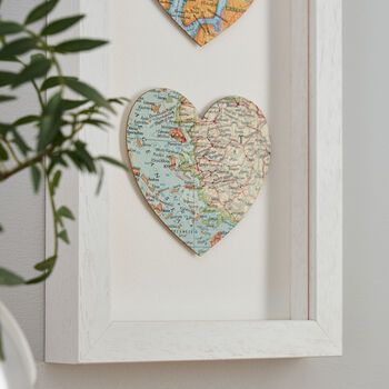 Four Map Hearts Personalised Anniversary Gift, 3 of 6