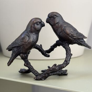 Limited Edition Solid Bronze Lovebirds, 8th Anniversary, 5 of 9