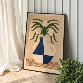 ‘Santorini Fiori’, Boho Floral Vase Art Print, 3 of 7
