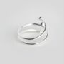 Sterling Silver Ball Detail Adjustable Ring, thumbnail 2 of 5