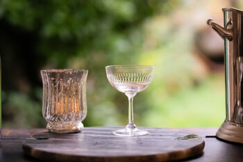 A Pair Of Champagne Saucers With Spears Design, 2 of 2