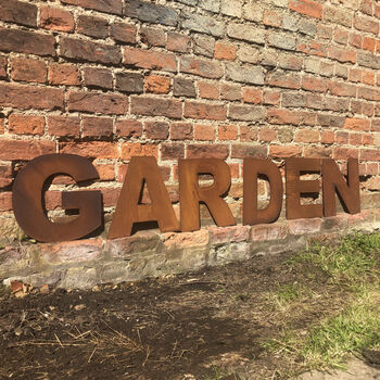 Rusty Metal Garden Letters Sign Decoration Feature, 5 of 6
