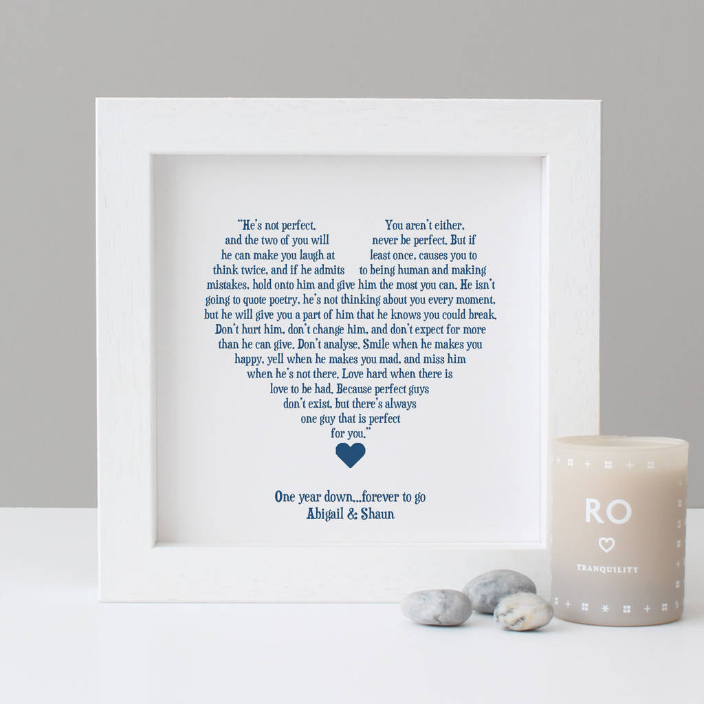 Personalised Bob Marley 'He's Not Perfect' Print By Hope and Love