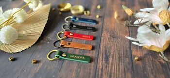 Handmade Leather Personalised Keyring Gift, 6 of 8