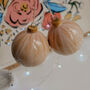 Christmas Tree Cream Marble Glass Bauble Ornament, thumbnail 3 of 5