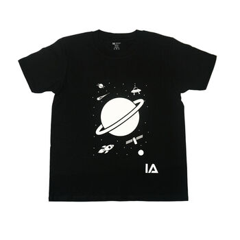 Outer Space Interactive Green Glow T Shirt In Black, 4 of 5