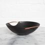 Personalised Steel Bowl With Elegant Copper Handles 11th Anniversary, thumbnail 2 of 9