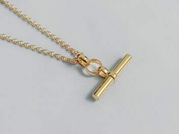 Gold Vermeil Chunky T Bar Necklace, 2 of 6