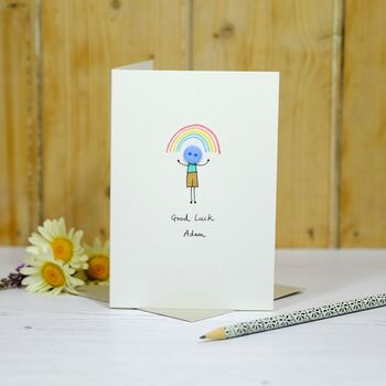 Personalised 'Button Rainbow' Handmade Card, 5 of 5