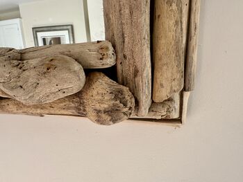 43cm Square Handmade Driftwood Wall Mirror, 2 of 10