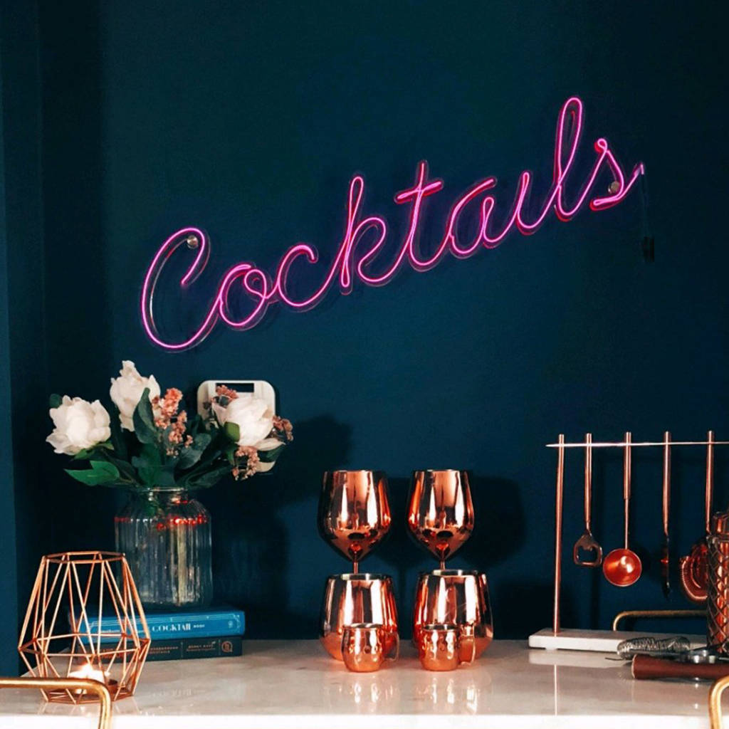 Cocktails Neon Sign By Perfect Personalised Gifts