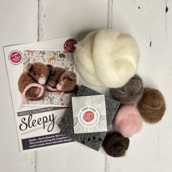 Sleepy Mice Needle Felting Craft Kit, 2 of 4