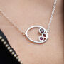 Ruby And Garnet Silver January Birthstone Necklace, thumbnail 1 of 3