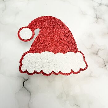 Six X Santa Hat Christmas Drinks Toppers, Champagne Toppers, Festive Cocktails, 7 of 7