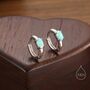 Sterling Silver Oval Green Opal Huggie Hoop Earrings, thumbnail 1 of 11